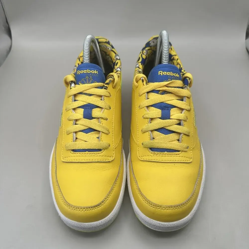 Reebok Minions Club C 85 Shoes Big Kids Size 6 Yellow Leather Sneakers FX3352